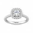 FlyerFit® Platinum Micropave Halo Engagement Ring