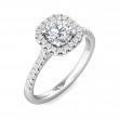 FlyerFit® Platinum Micropave Halo Engagement Ring