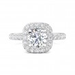 FlyerFit® Platinum Micropave Halo Engagement Ring