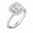 FlyerFit® Platinum Micropave Halo Engagement Ring