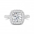 FlyerFit® Platinum Micropave Halo Engagement Ring