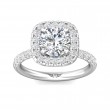 FlyerFit® Platinum Micropave Halo Engagement Ring