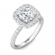 FlyerFit® Platinum Micropave Halo Engagement Ring