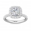 FlyerFit® Platinum Micropave Halo Engagement Ring