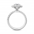 FlyerFit® Platinum Micropave Halo Engagement Ring