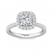 FlyerFit® 14K White Gold Micropave Halo Engagement Ring