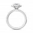 FlyerFit® 14K White Gold Micropave Halo Engagement Ring