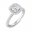 FlyerFit® 14K White Gold Micropave Halo Engagement Ring