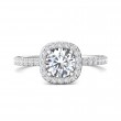 FlyerFit® Platinum Micropave Halo Engagement Ring