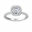 FlyerFit® Platinum Micropave Halo Engagement Ring