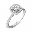 FlyerFit® Platinum Micropave Halo Engagement Ring