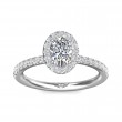 FlyerFit® 14K White Gold Micropave Halo Engagement Ring