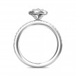 FlyerFit® 14K White Gold Micropave Halo Engagement Ring