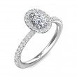 FlyerFit® 14K White Gold Micropave Halo Engagement Ring