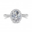 FlyerFit® Platinum Micropave Halo Engagement Ring