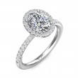 FlyerFit® 14K White Gold Micropave Halo Engagement Ring