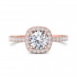 FlyerFit® 18K Pink Gold Micropave Halo Engagement Ring