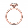 FlyerFit® 18K Pink Gold Micropave Halo Engagement Ring