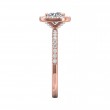 FlyerFit® 18K Pink Gold Micropave Halo Engagement Ring