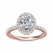 FlyerFit® 14K Pink Gold Micropave Halo Engagement Ring