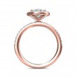 FlyerFit® 14K Pink Gold Micropave Halo Engagement Ring