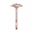 FlyerFit® 14K Pink Gold Micropave Halo Engagement Ring