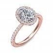 FlyerFit® 14K Pink Gold Micropave Halo Engagement Ring