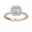 FlyerFit® 18K Pink Gold Shank And White Gold Top Micropave Halo Engagement Ring