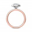 FlyerFit® 18K Pink Gold Shank And White Gold Top Micropave Halo Engagement Ring