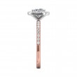 FlyerFit® 18K Pink Gold Shank And White Gold Top Micropave Halo Engagement Ring