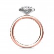 FlyerFit® 18K Pink Gold Shank And White Gold Top Micropave Halo Engagement Ring