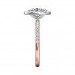 FlyerFit® 18K Pink Gold Shank And White Gold Top Micropave Halo Engagement Ring