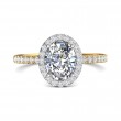 FlyerFit® 14K Yellow and 14K White Gold Micropave Halo Engagement Ring