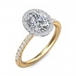 FlyerFit® 14K Yellow and 14K White Gold Micropave Halo Engagement Ring