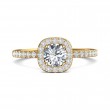 FlyerFit® 18K Yellow Gold Micropave Halo Engagement Ring