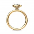 FlyerFit® 18K Yellow Gold Micropave Halo Engagement Ring