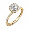 FlyerFit® 18K Yellow Gold Micropave Halo Engagement Ring