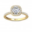 FlyerFit® 14K Yellow Gold Micropave Halo Engagement Ring