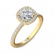 FlyerFit® 14K Yellow Gold Micropave Halo Engagement Ring