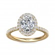 FlyerFit® 18K Yellow Gold Micropave Halo Engagement Ring