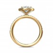 FlyerFit® 18K Yellow Gold Micropave Halo Engagement Ring