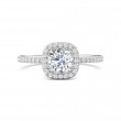 FlyerFit® 18K White Gold Micropave Halo Engagement Ring