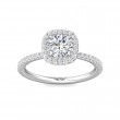 FlyerFit® 18K White Gold Micropave Halo Engagement Ring