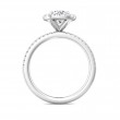 FlyerFit® 18K White Gold Micropave Halo Engagement Ring