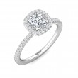 FlyerFit® 18K White Gold Micropave Halo Engagement Ring