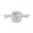 FlyerFit® Platinum Micropave Halo Engagement Ring