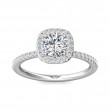 FlyerFit® Platinum Micropave Halo Engagement Ring