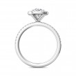 FlyerFit® Platinum Micropave Halo Engagement Ring