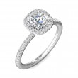 FlyerFit® Platinum Micropave Halo Engagement Ring