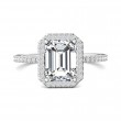 FlyerFit® 18K White Gold Micropave Halo Engagement Ring